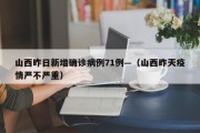 山西昨日新增确诊病例71例—（山西昨天疫情严不严重）