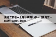 黑龙江新增本土确诊病例29例—（黑龙江一85后干部拟任新职）